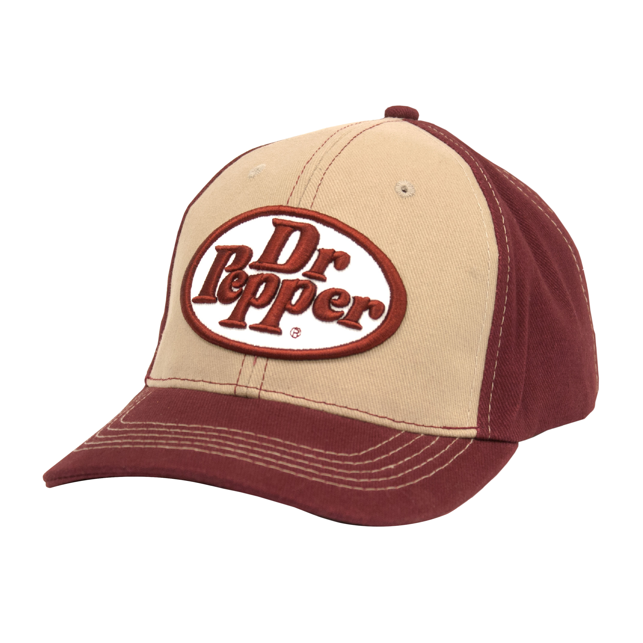 Dr Pepper Oval Logo Hat - Tan and Red