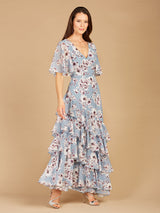 Cape Sleeve Print Dress- OUTLET