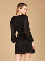 Long Sleeve Cocktail Wrap Dress - OUTLET