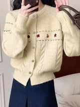 Cable Knit Button Up Cardigan - Trendsi - Flyclothing LLC