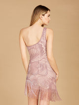 One Shoulder Cocktail Dress with Fringe | 29291