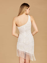 One Shoulder Cocktail Dress with Fringe | 29291