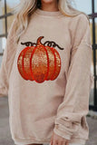 Sequin Pumpkin Round Neck Long Sleeve Sweatshirt - Trendsi - Flyclothing LLC