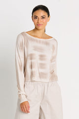 Pima Cotton Paintbrush Sweater - White/Putty - PLANET by Lauren G - Flyclothing LLC