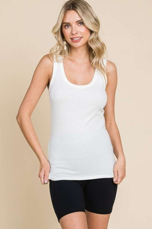 Culture Code Full Size Ribbed Scoop Neck Tank - Trendsi