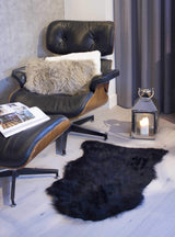 2' X 3' Black Faux Sheepskin Animal Print Washable Area Rug - Homeroots - Flyclothing LLC