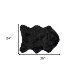 2' X 3' Black Faux Sheepskin Animal Print Washable Area Rug - Homeroots - Flyclothing LLC