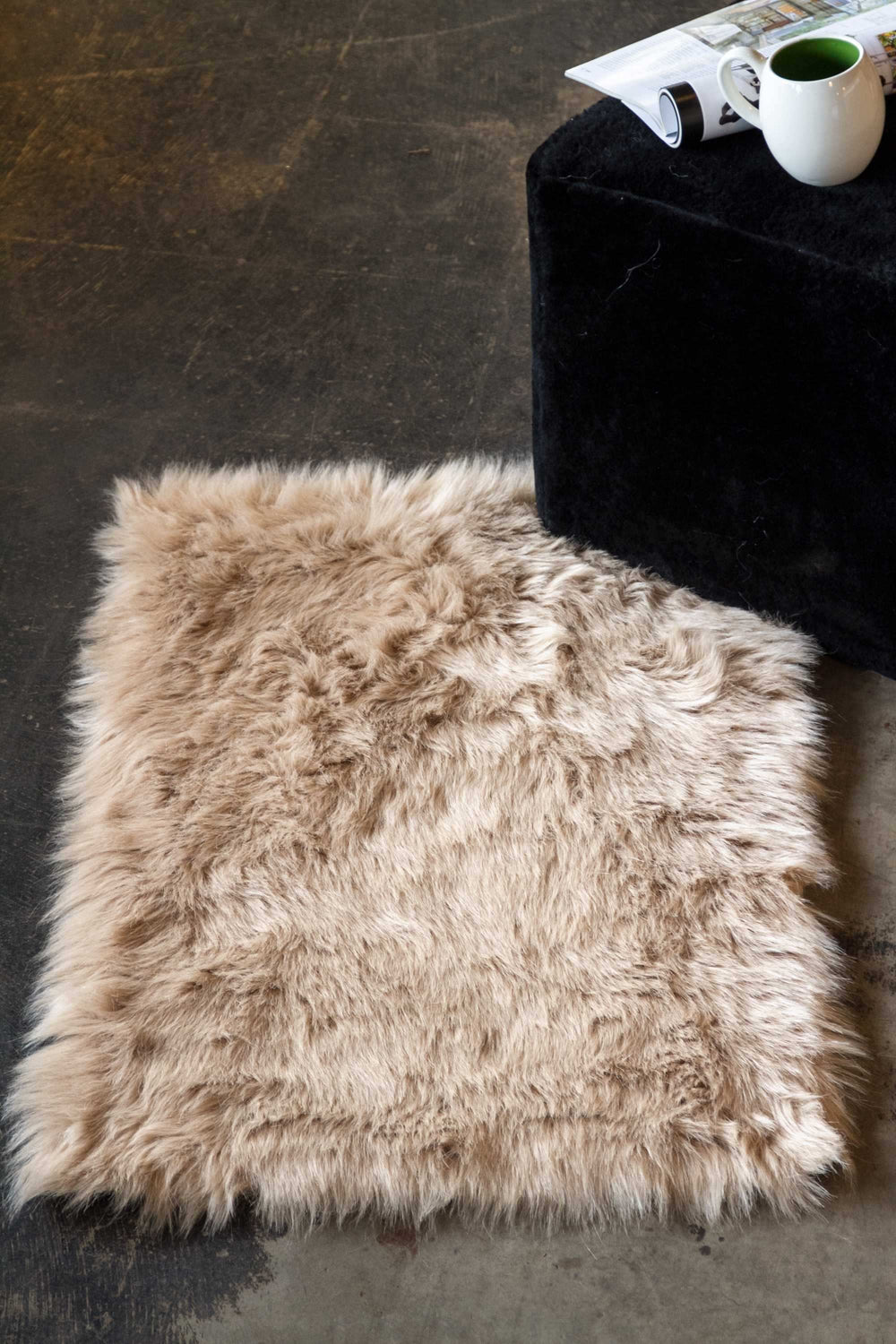2' X 3' Tan Faux Fur Rectangular Area Rug - Homeroots - Flyclothing LLC