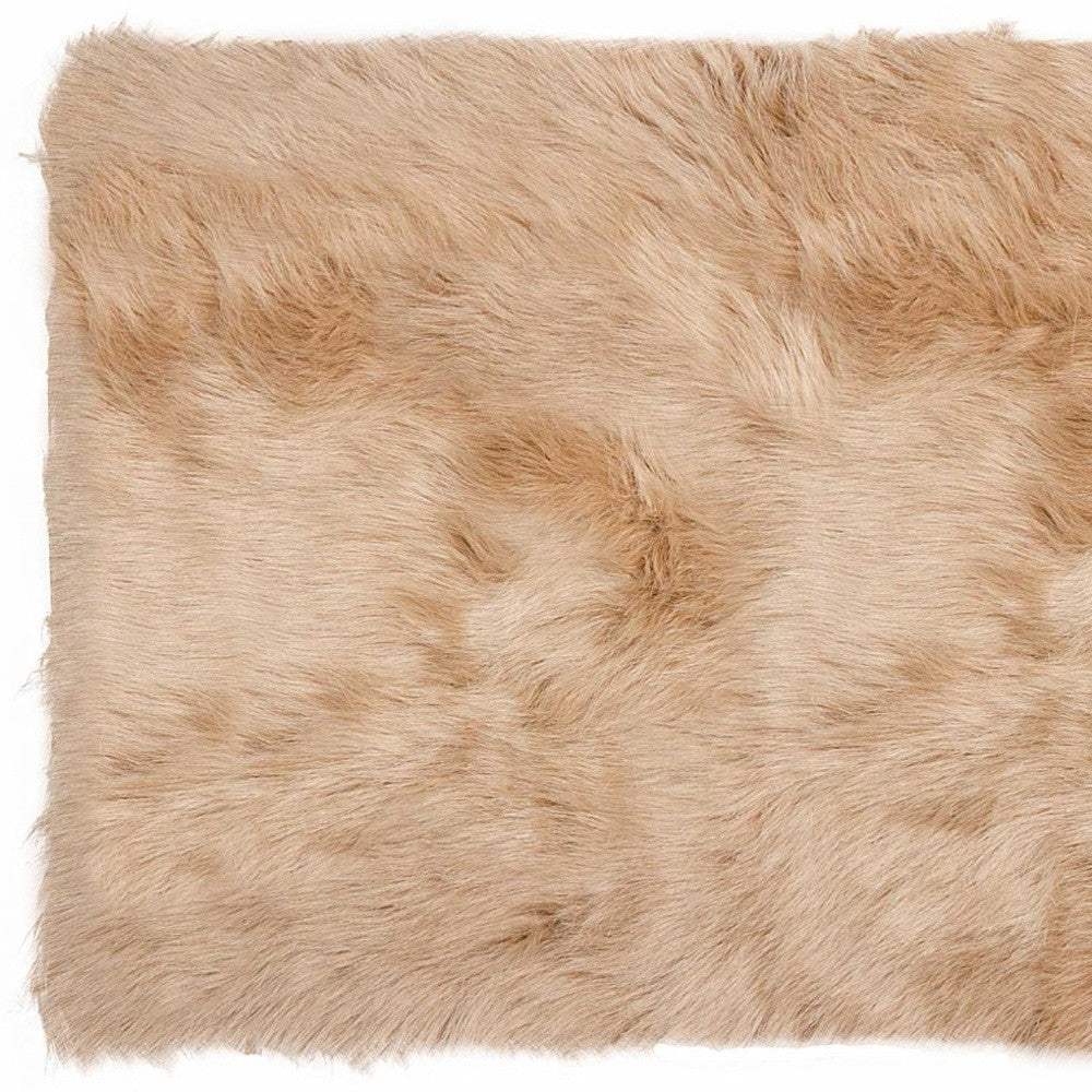 2' X 3' Tan Faux Fur Rectangular Area Rug - Homeroots - Flyclothing LLC