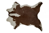 2' X 3' Brown and White Cowhide Hand Woven Area Rug - Homeroots