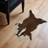 2' X 3' Brown and White Cowhide Hand Woven Area Rug - Homeroots