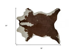 2' X 3' Brown and White Cowhide Hand Woven Area Rug - Homeroots