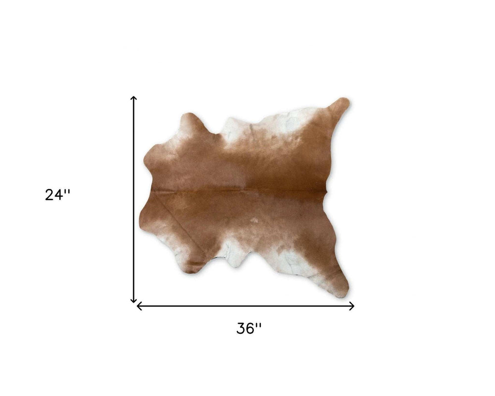 2' X 3' Tan Print Cowhide Area Rug - Homeroots - Flyclothing LLC