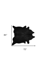 72" X 84" Black Cowhide - Rug - Homeroots - Flyclothing LLC