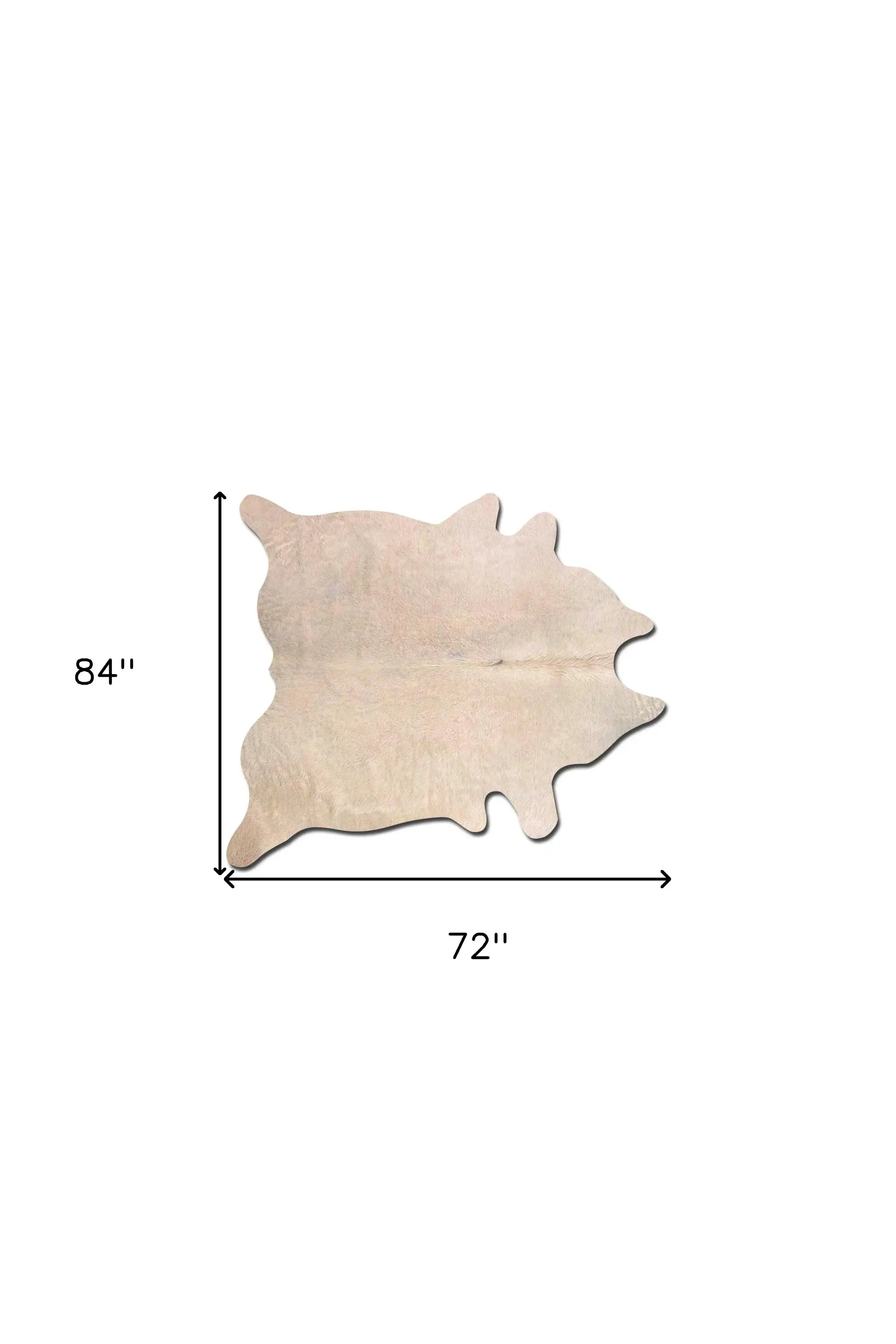 6' X 7' Off White Natural Cowhide Area Rug - Homeroots - Flyclothing LLC