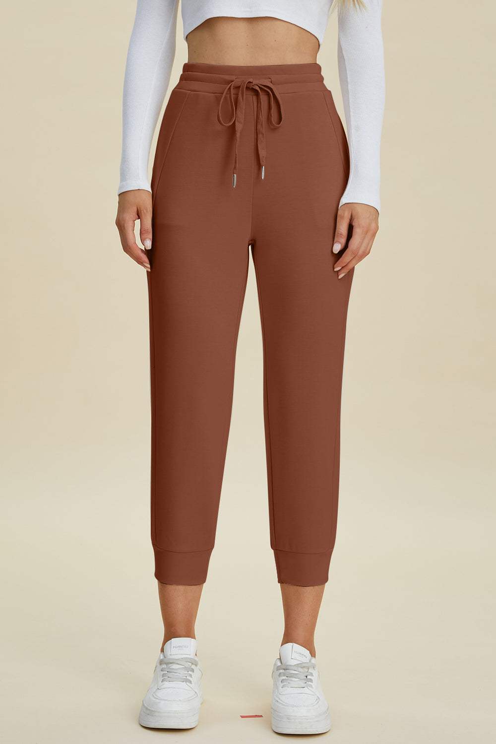 Basic Bae Full Size Air Scuba Drawstring High Waist Cropped Pants - Trendsi - Flyclothing LLC