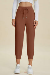 Basic Bae Full Size Air Scuba Drawstring High Waist Cropped Pants - Trendsi - Flyclothing LLC