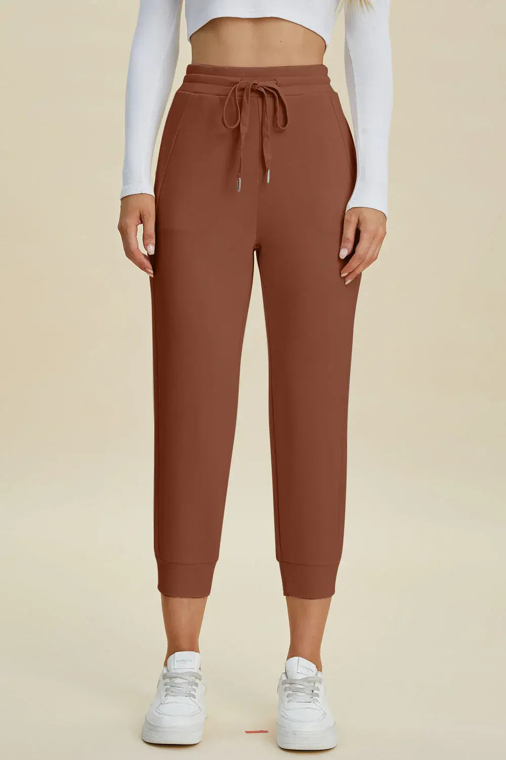 Basic Bae Full Size Air Scuba Drawstring High Waist Cropped Pants - ShopBasicbae - Flyclothing LLC