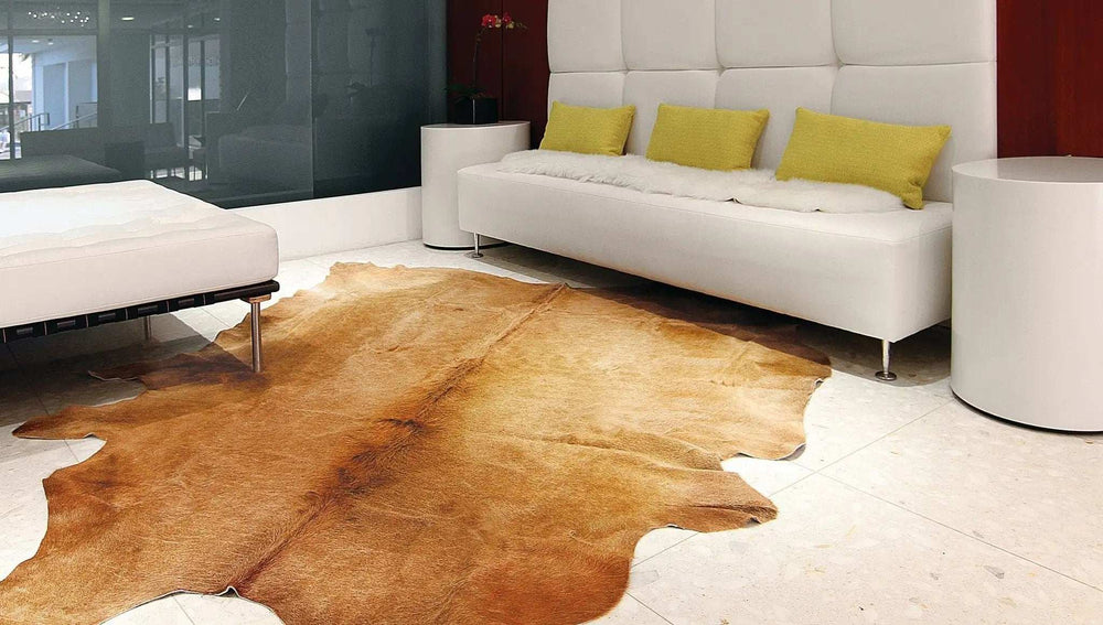 6' X 7' Golden Honey Exotic Cowhide Area Rug - Homeroots - Flyclothing LLC