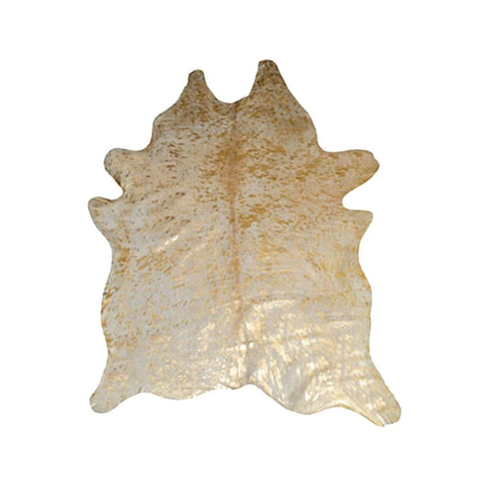 6' X 7' Natural And Gold Genuine Cowhide Area Rug - Homeroots - Flyclothing LLC
