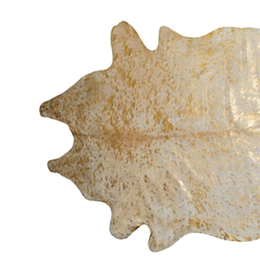 6' X 7' Natural And Gold Genuine Cowhide Area Rug - Homeroots - Flyclothing LLC