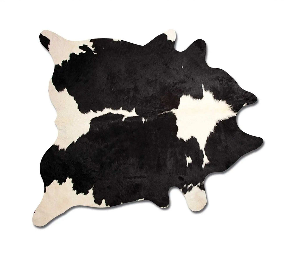 Black And White Cowhide Animal Print Area Rug - Homeroots - Flyclothing LLC
