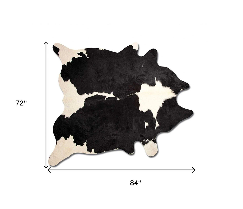 Black And White Cowhide Animal Print Area Rug - Homeroots - Flyclothing LLC