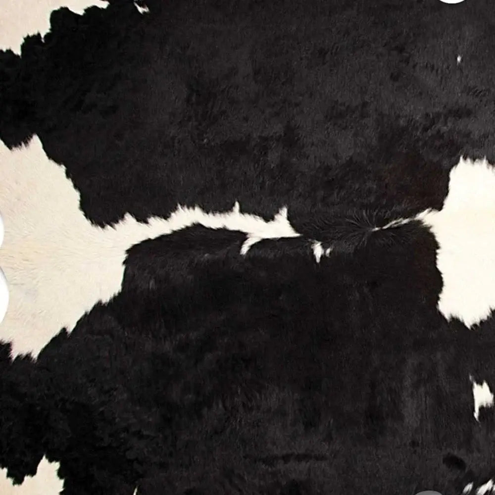 Black And White Cowhide Animal Print Area Rug - Homeroots - Flyclothing LLC