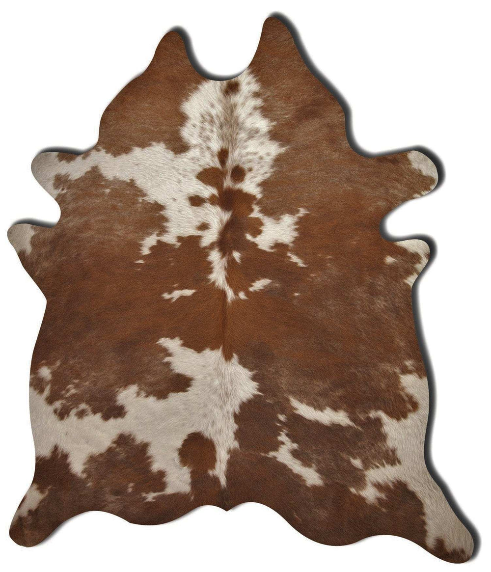 6' X 7' Brown and White Genuine Cowhide Area Rug - Homeroots - Flyclothing LLC