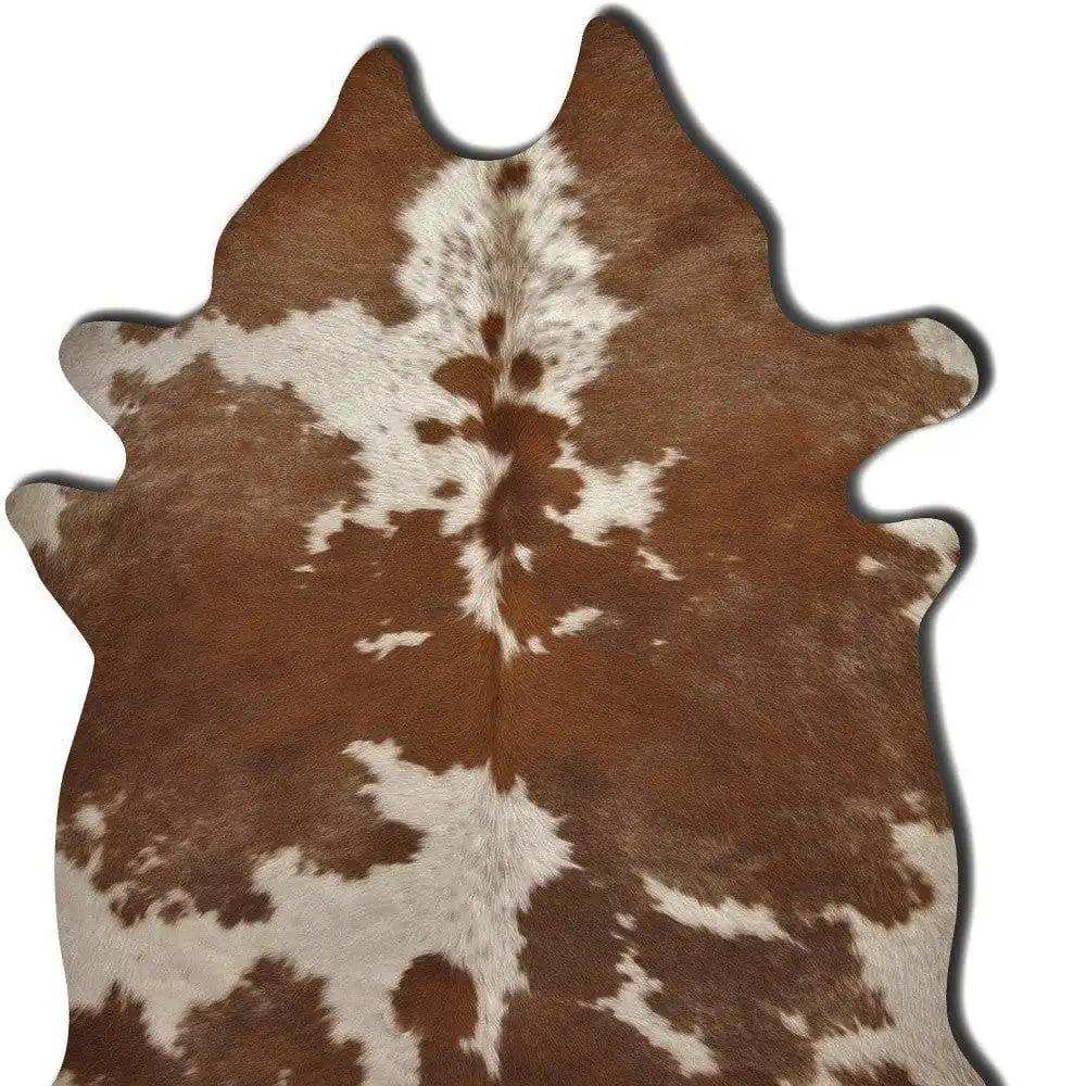 6' X 7' Brown and White Genuine Cowhide Area Rug - Homeroots - Flyclothing LLC
