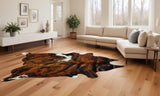 72" X 84" Classic And Brindle Cowhide - Rug - Homeroots - Flyclothing LLC