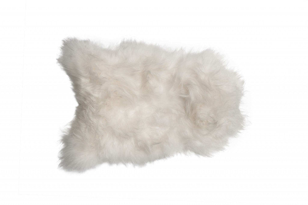 2' X 3' White Natural Wool Long-Haired Sheepskin Area Rug - Homeroots - Flyclothing LLC