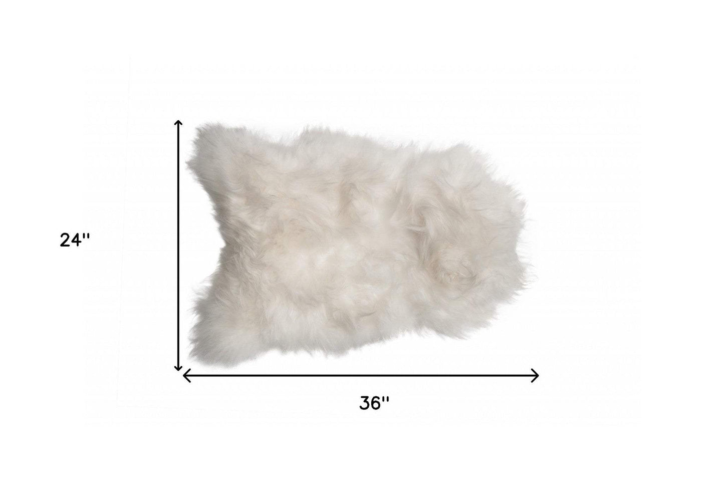 2' X 3' White Natural Wool Long-Haired Sheepskin Area Rug - Homeroots - Flyclothing LLC