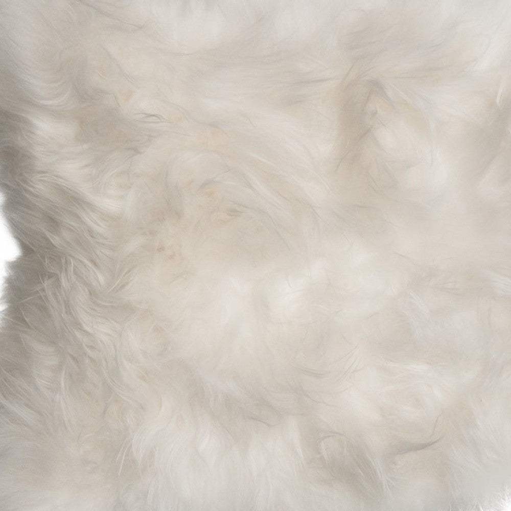 2' X 3' White Natural Wool Long-Haired Sheepskin Area Rug - Homeroots - Flyclothing LLC