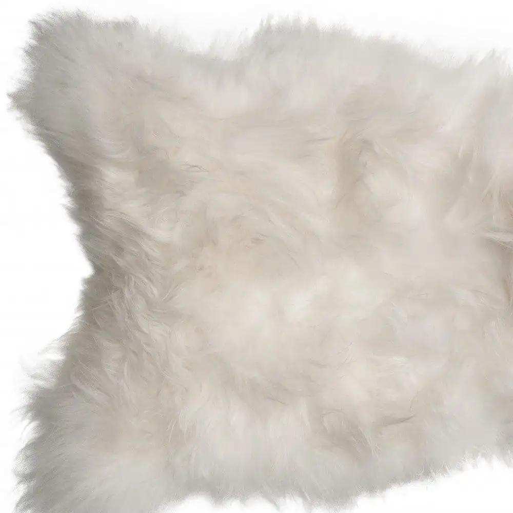 2' X 3' White Natural Wool Long-Haired Sheepskin Area Rug - Homeroots - Flyclothing LLC