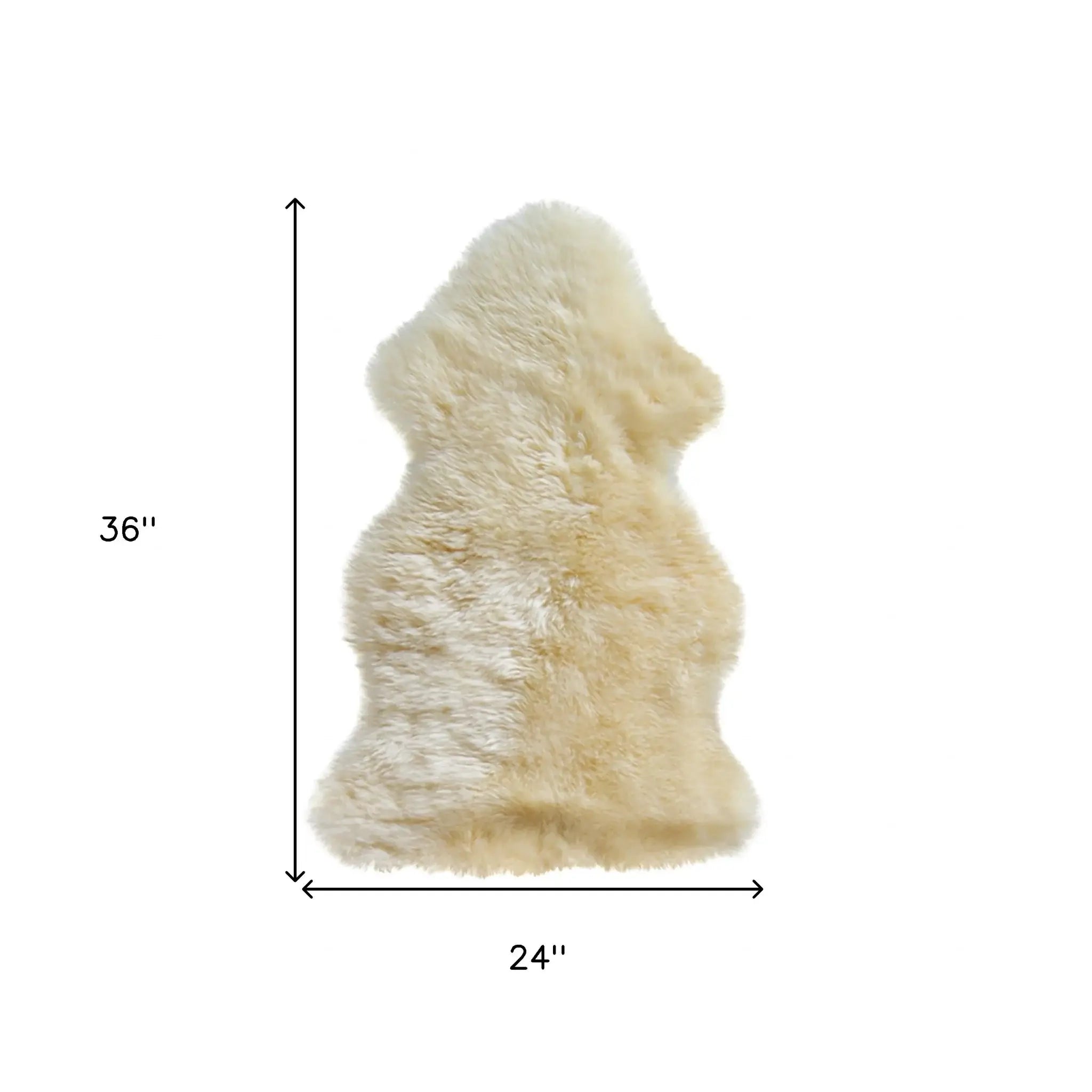 2' X 3' Gold Sheepskin Non Skid Area Rug - Homeroots - Flyclothing LLC