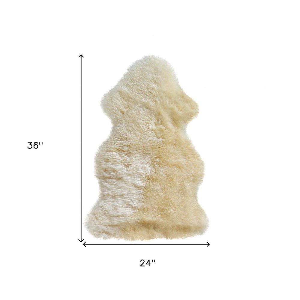 2' X 3' Gold Sheepskin Non Skid Area Rug - Homeroots - Flyclothing LLC