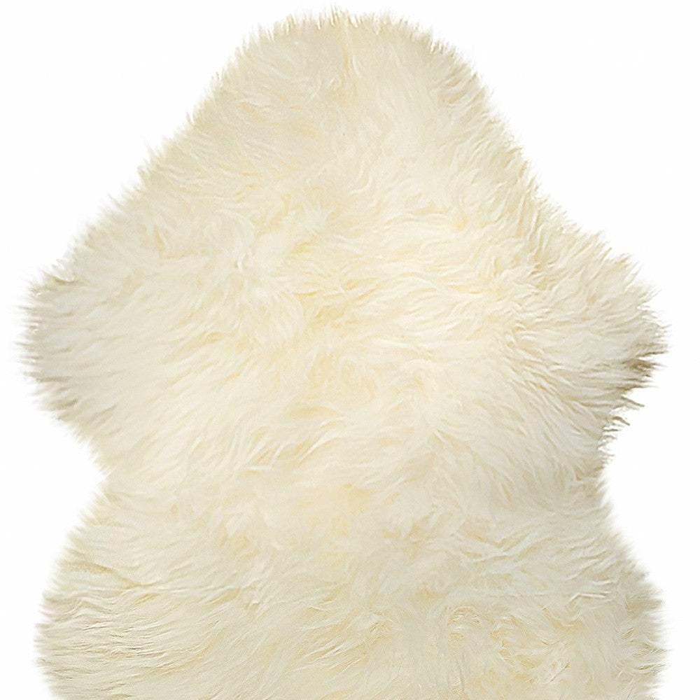 2' X 3' White Natural New Zealand Sheepskin Wool Area Rug - Homeroots - Flyclothing LLC