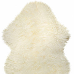 2' X 3' White Natural New Zealand Sheepskin Wool Area Rug - Homeroots