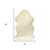 2' X 3' White Natural New Zealand Sheepskin Wool Area Rug - Homeroots