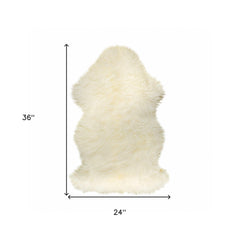 2' X 3' White Natural New Zealand Sheepskin Wool Area Rug - Homeroots