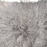18" Gray Sheepskin Throw Pillow - Homeroots