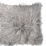 18" Gray Sheepskin Throw Pillow - Homeroots