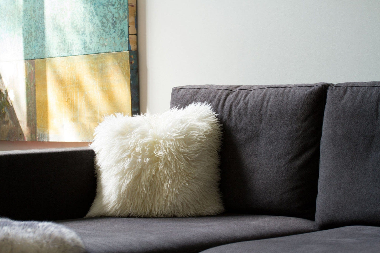 18" Natural Sheepskin Throw Pillow - Homeroots - Flyclothing LLC