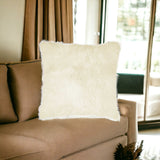 18" Natural Sheepskin Throw Pillow - Homeroots
