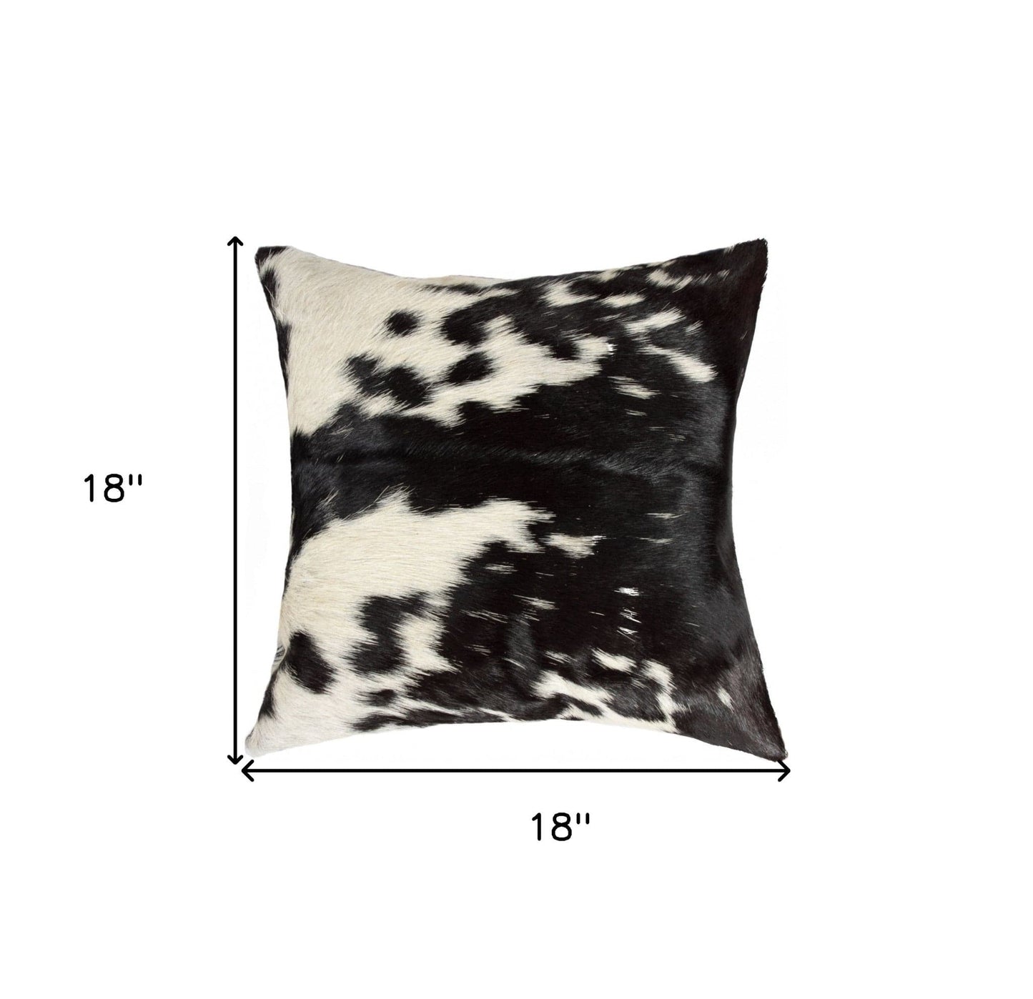 18" Black and White Cowhide Throw Pillow - Homeroots - Flyclothing LLC