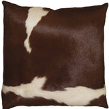 18" X 18" X 5" Brown And White Cowhide  Pillow - Homeroots