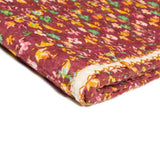 50" X 70" Maroon Yellow and Green Kantha Cotton Floral Throw Blanket with Embroidery - Homeroots - Flyclothing LLC
