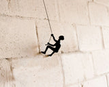 6" Black Unique Climbing Man With Rope Wall Art - Homeroots - Flyclothing LLC