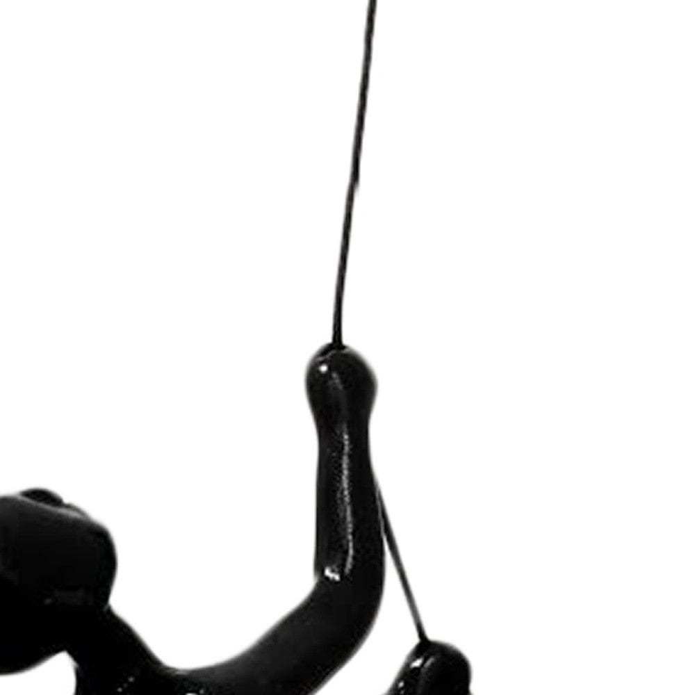 6" Black Unique Climbing Man With Rope Wall Art - Homeroots - Flyclothing LLC